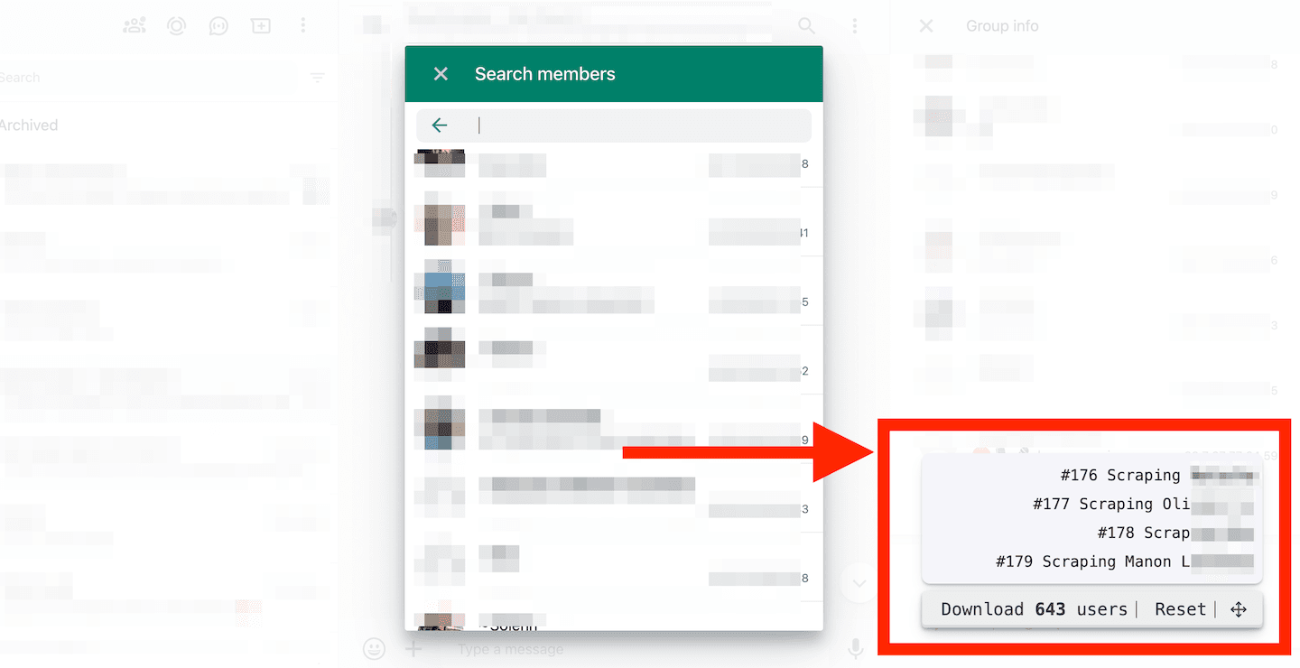 How to scrape WhatsApp group members for free?