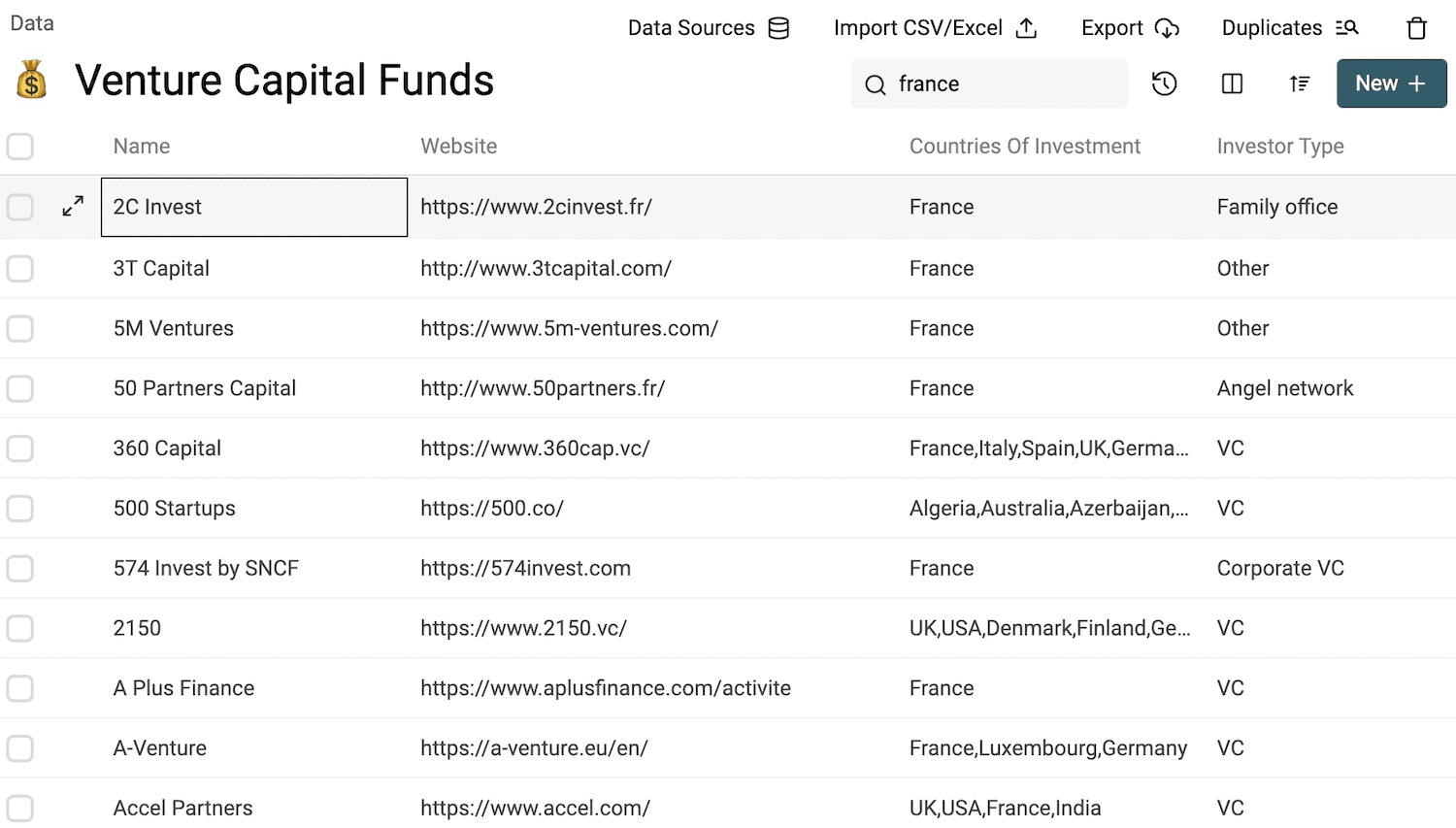Encontre itens relevantes em seus dados CSV