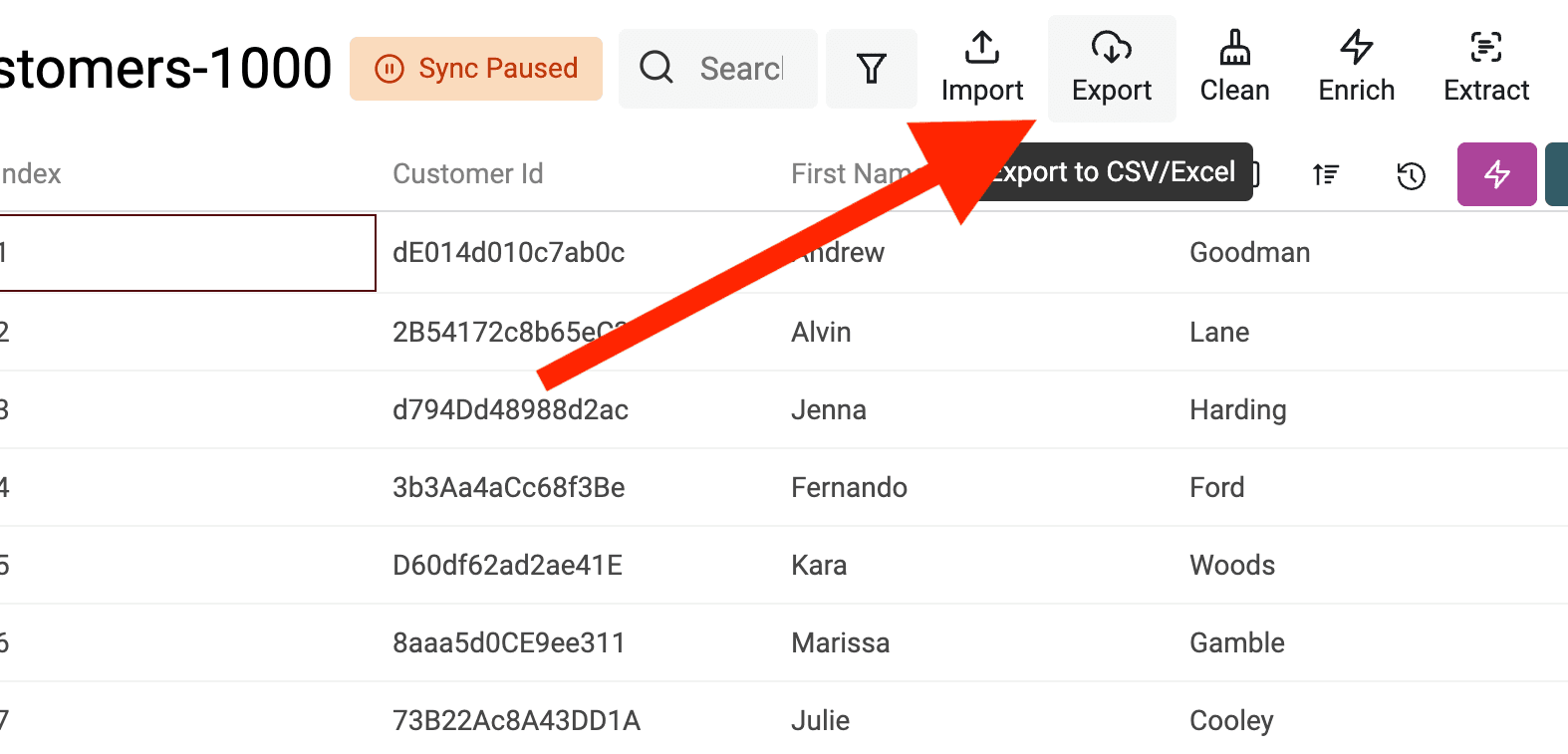 Export CSV to vCard