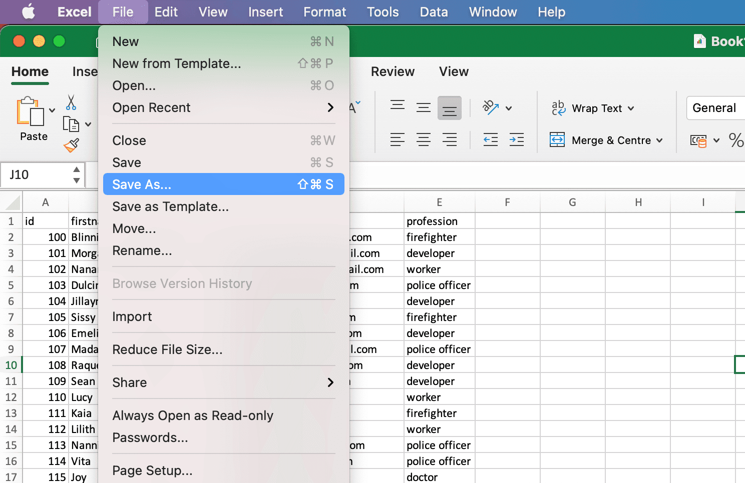 File -> Save As