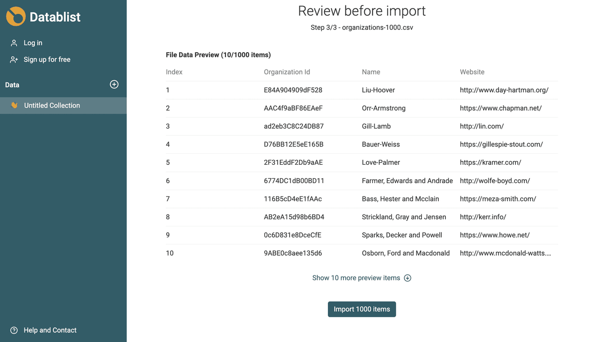 CSV Preview