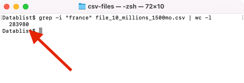 Count how many lines match a keyword
