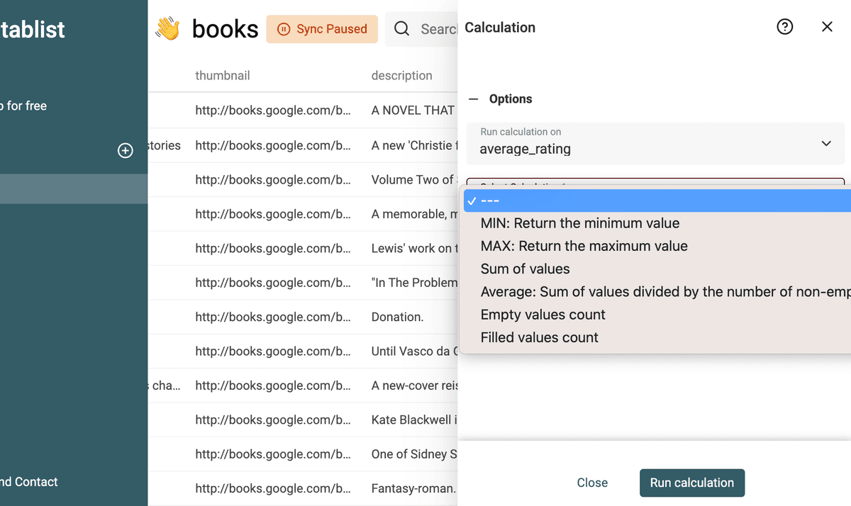 Select numeric calculation
