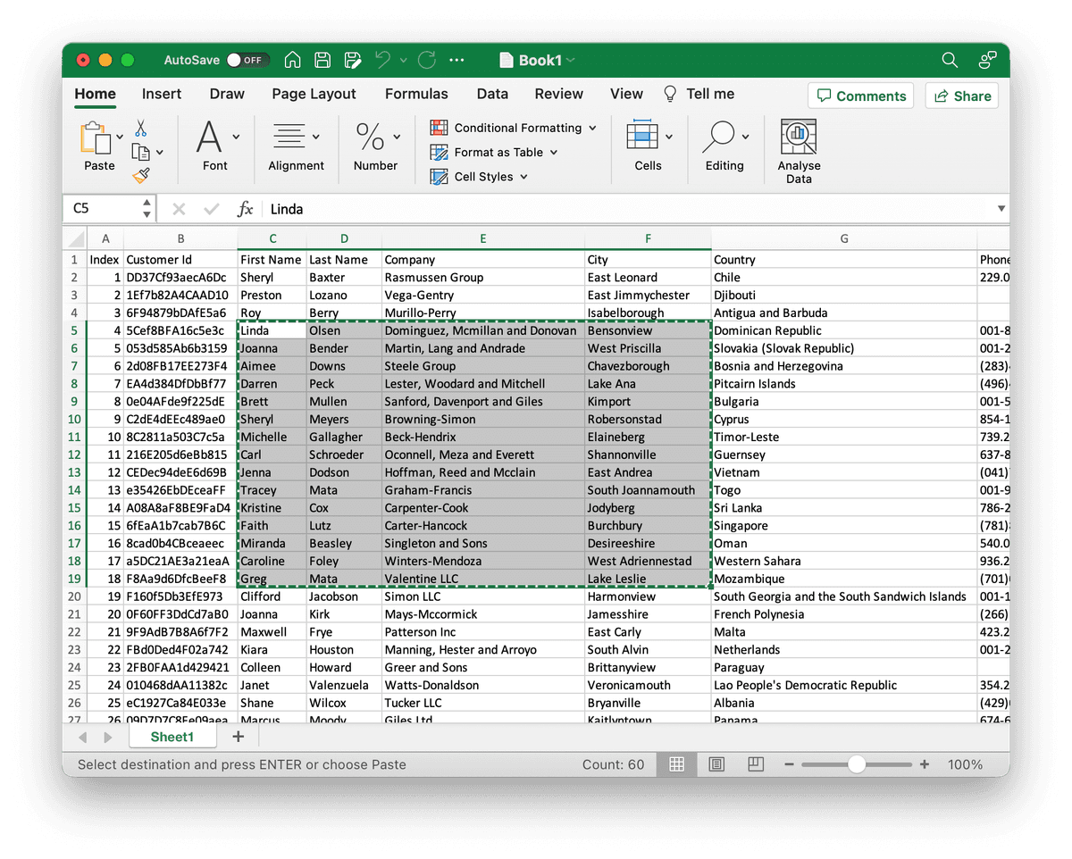 File -> Export To -> CSV