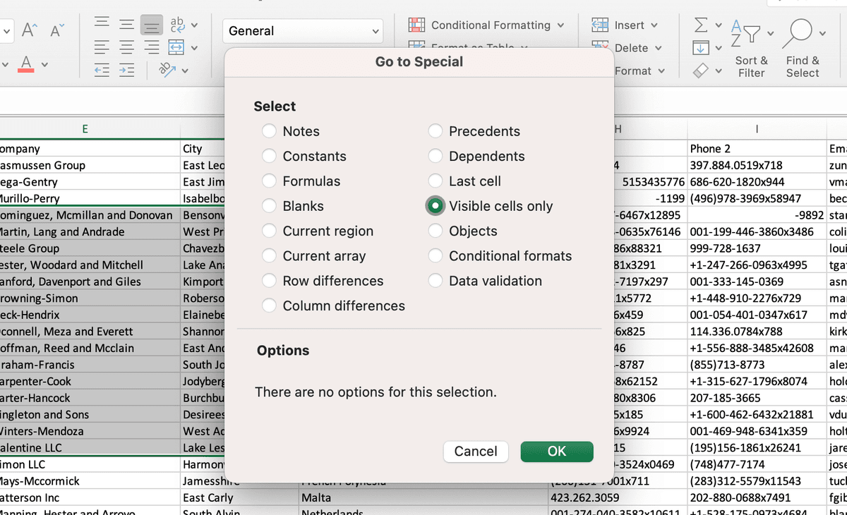 Go to special -> Visible cells only