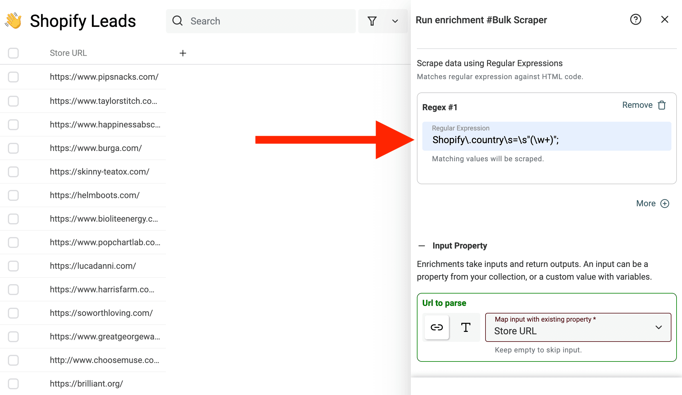 Configure Input with Regular Expression