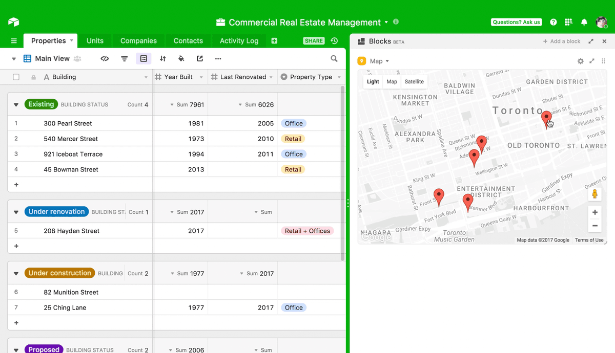 Airtable Map feature