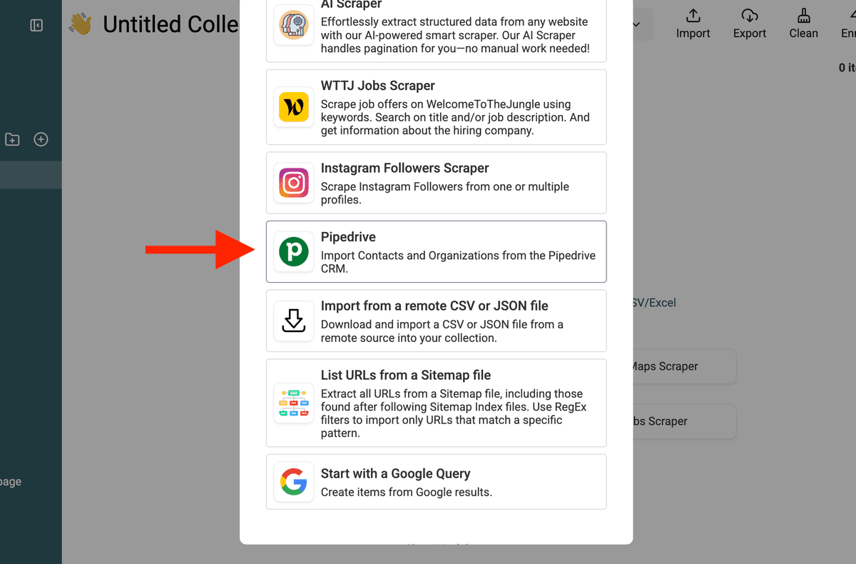 Pipedrive CRM data import