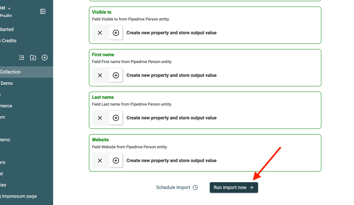 Confirm Pipedrive Import Objects