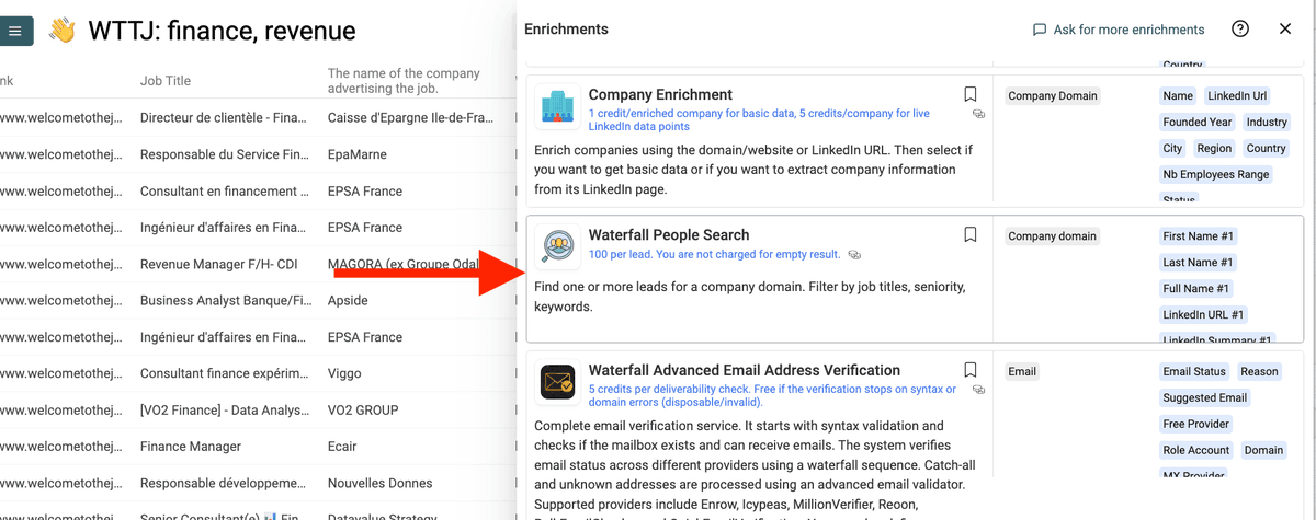 Find leads at the recruiting companies