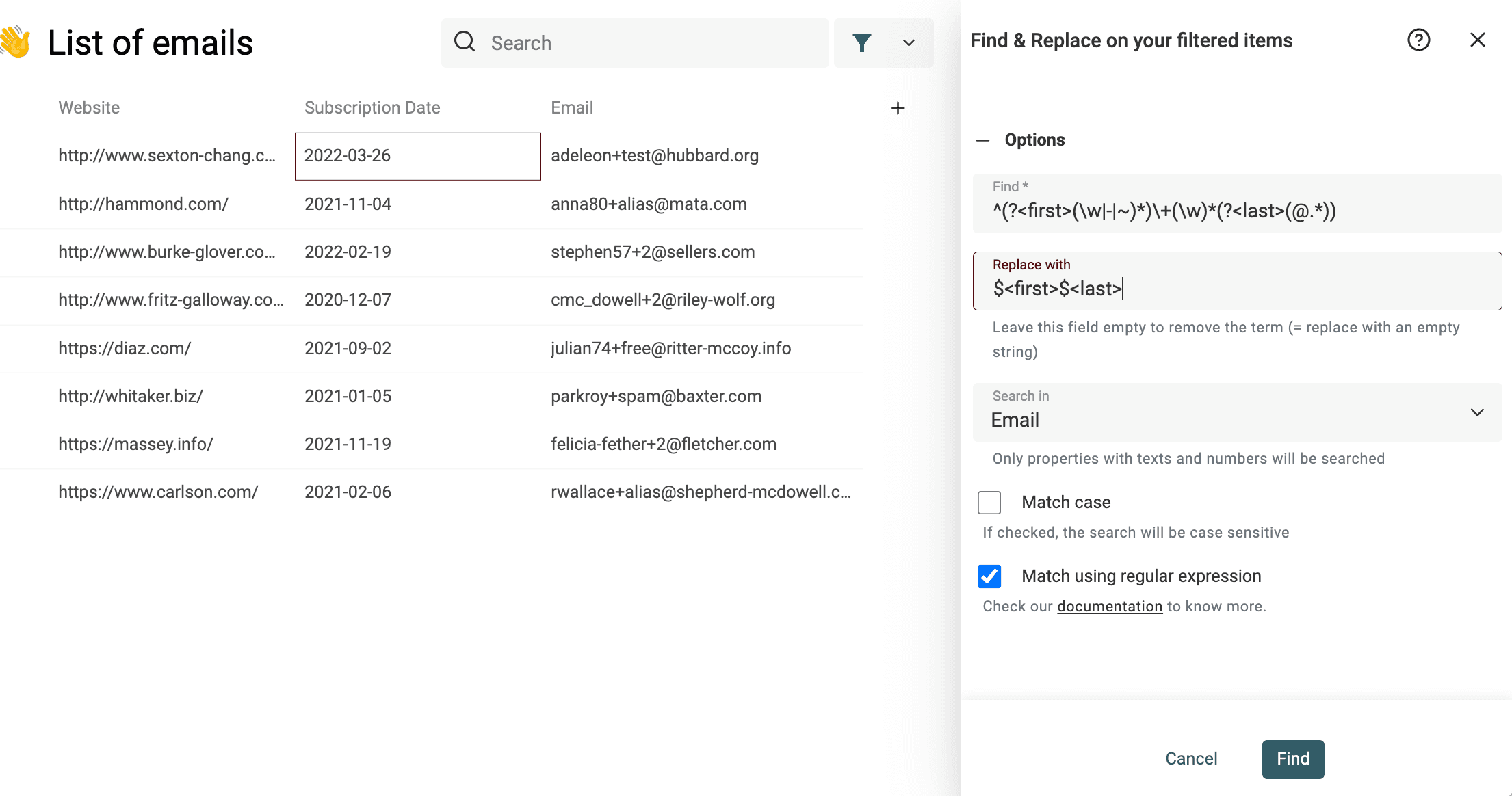 Remove email alias