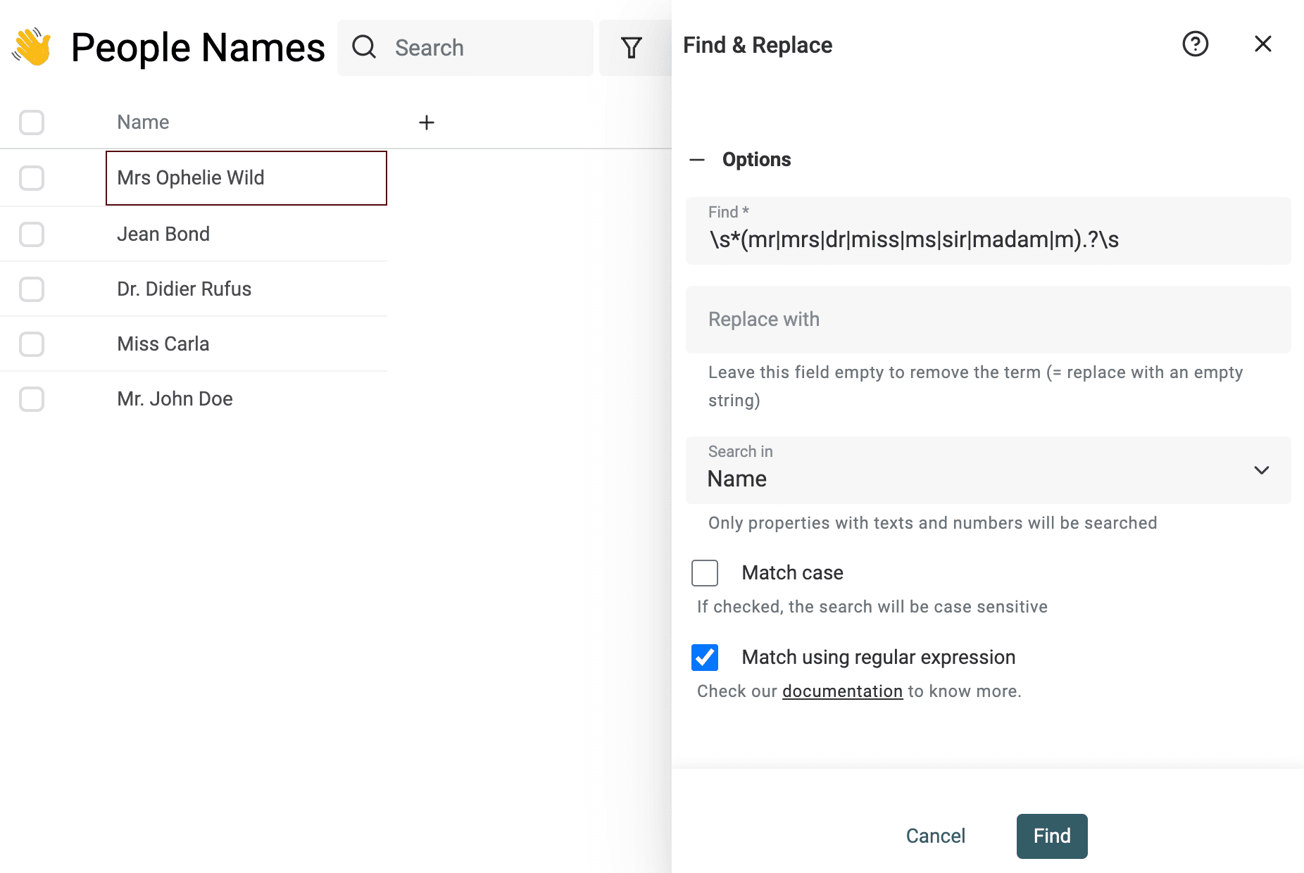 Remove name titles