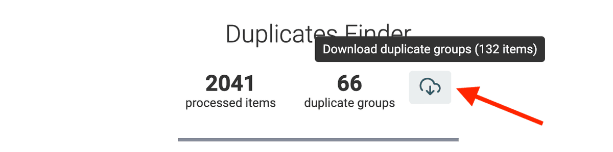 Export duplicate groups