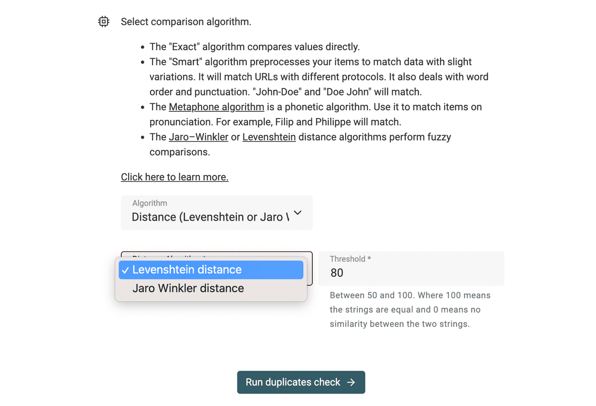 Fuzzy Matching Algorithms