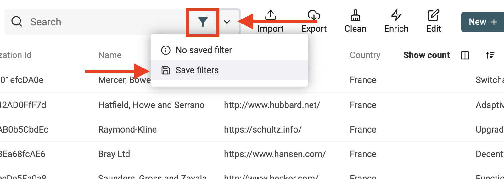 Create Saved Filter