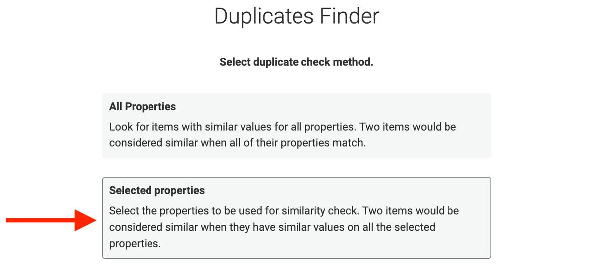 Select your identifier property