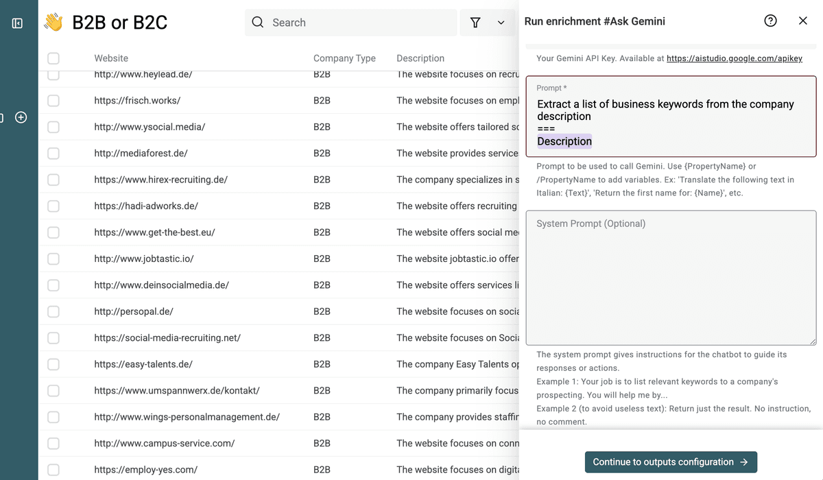 Writing a prompt with variables in Datablist