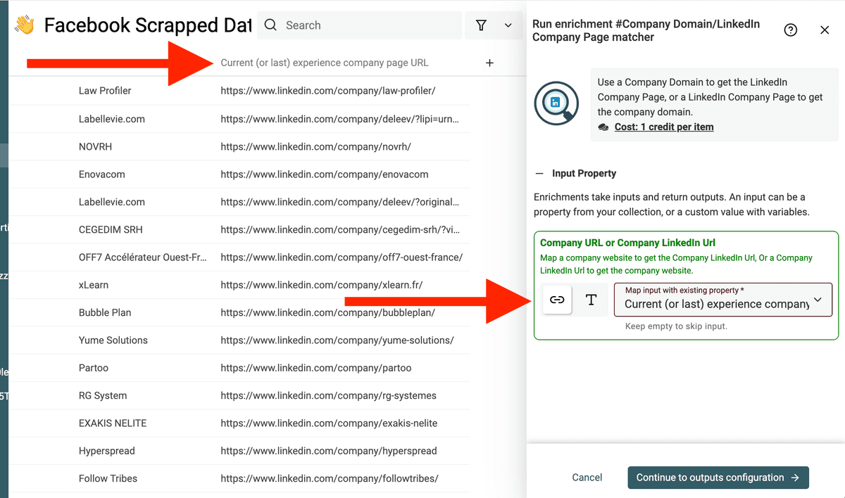 LinkedIn Company Page Lookup Inputs
