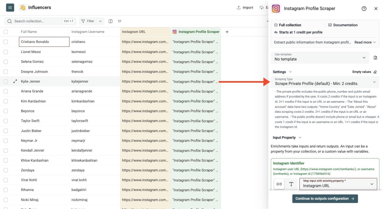 Instagram Profile Scraper - Choose the Scraping Type
