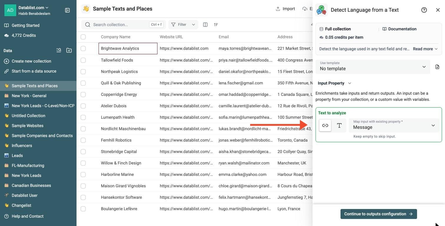 Language Detection Tool - Configure Your Inputs