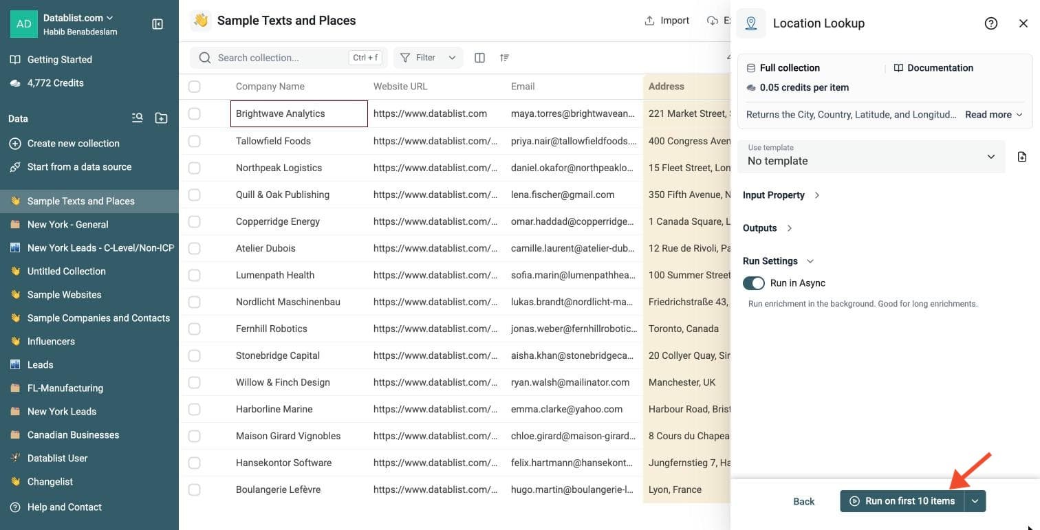 Location Lookup - Run the Enrichment