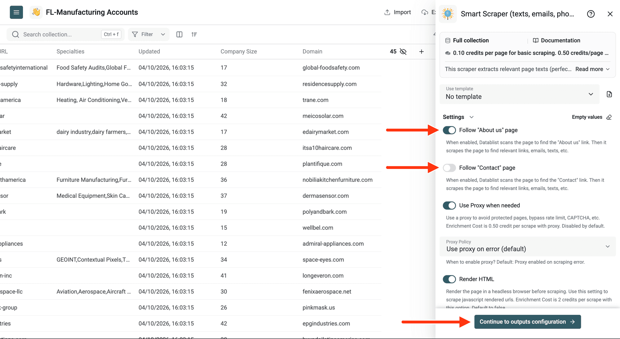 Smart Scraper - Settings Configuration