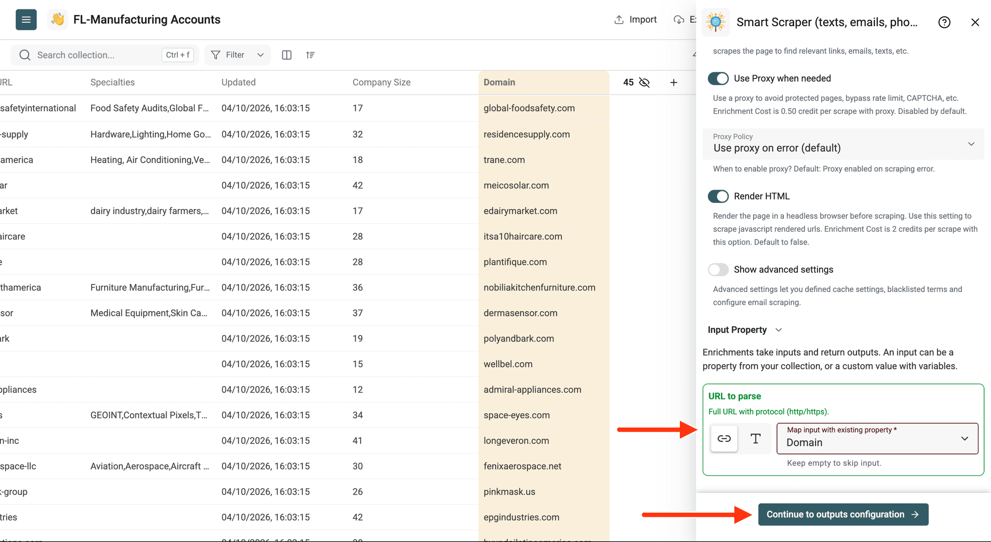 Smart Scraper - Input Configuration