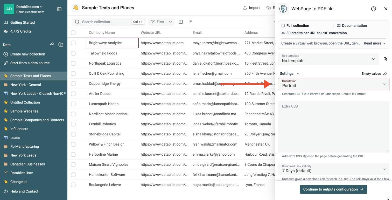Website to PDF Tool - Set Up the Enrichment