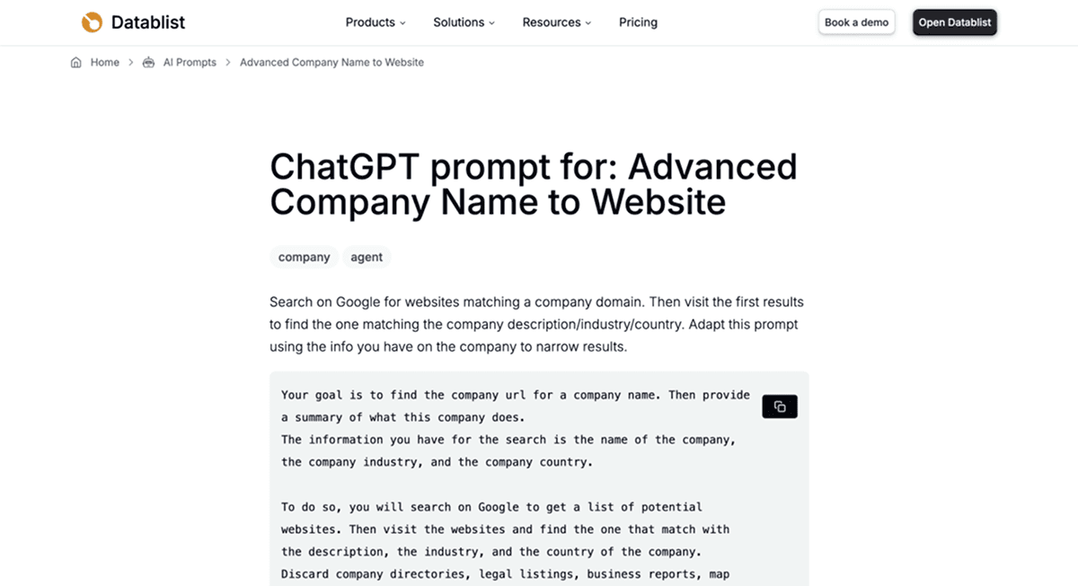 Best Tools to Find Company Domains From Company Names - Datablist Advanced Domain Search