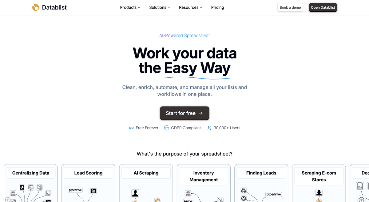 Claygent Alternatives - Datablist AI Research Agent