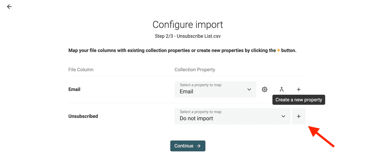 Create new property for Unsubscribed column