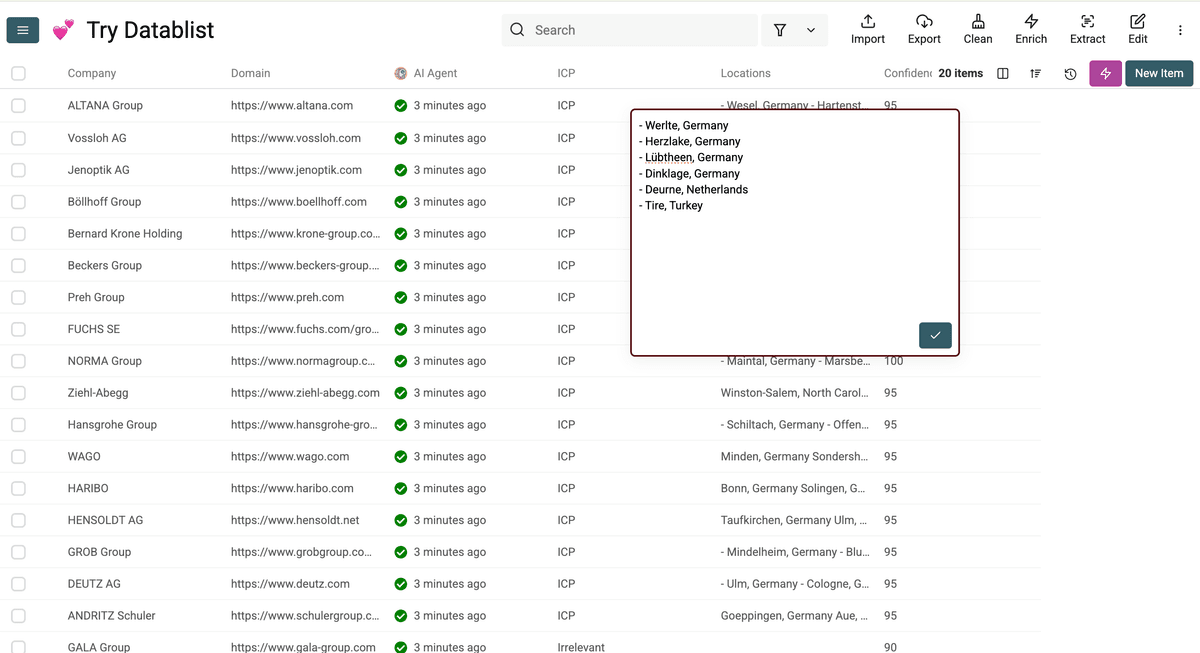 Results of Datablist’s AI Research Agent