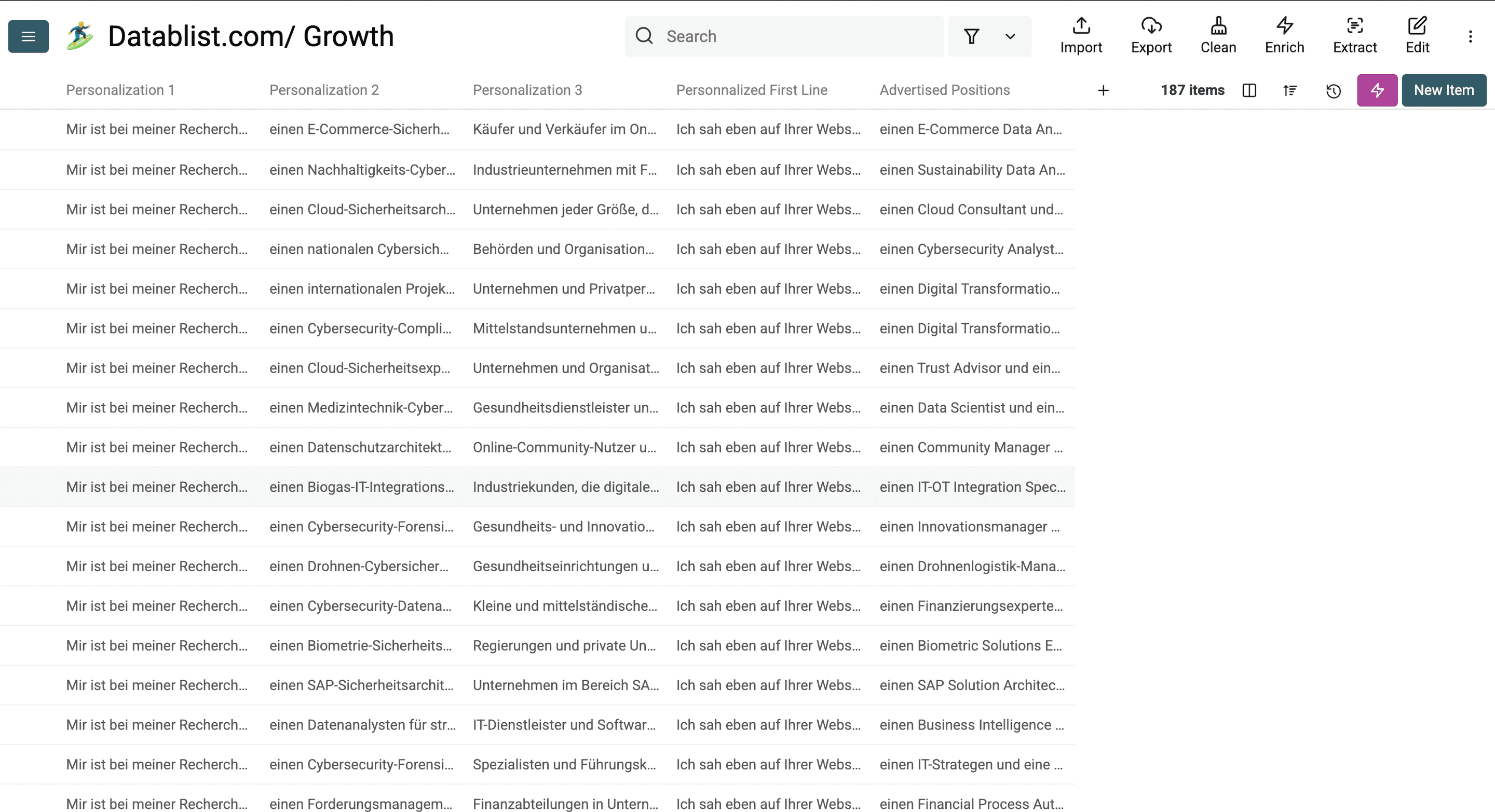 複数のデータポイントを基に作成したCold Emailのパーソナライズ例