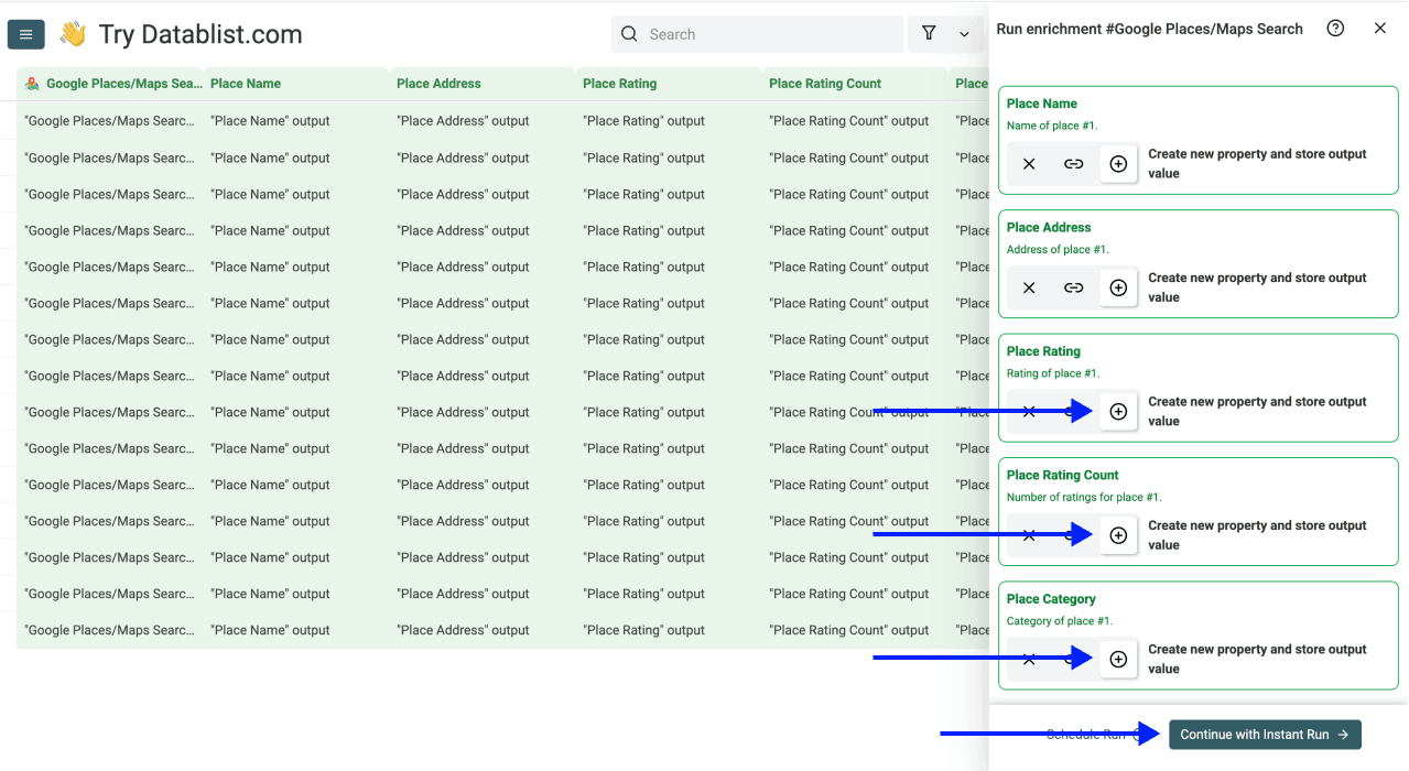 How To Find Businesses on Google Maps in Reverse - Outputs Configuration