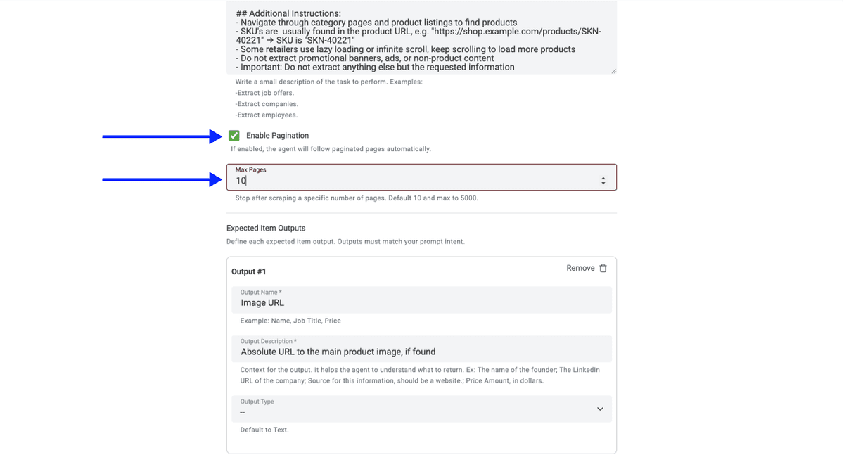 How To Scrape Asda Products - Pagination Settings