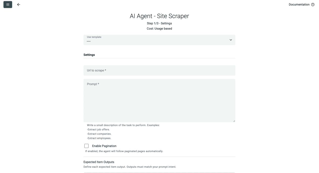 DatablistのAI Agent - Site Scraper