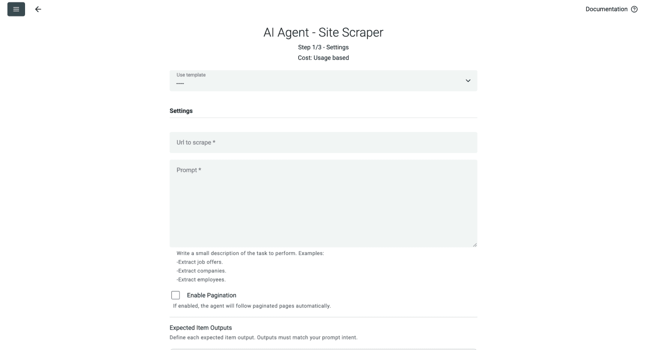 DatablistのAI Agent - Site Scraper