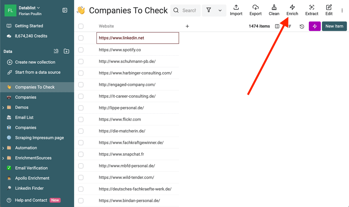 Load file into Datablist collection