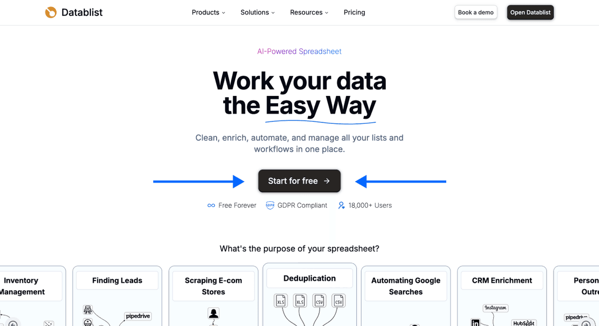 Three Ways To Deduplicate Spreadsheet Files - Datablist Homepage