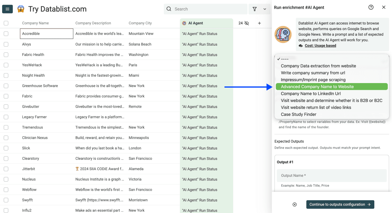 Company Name To Domain - Load The Template