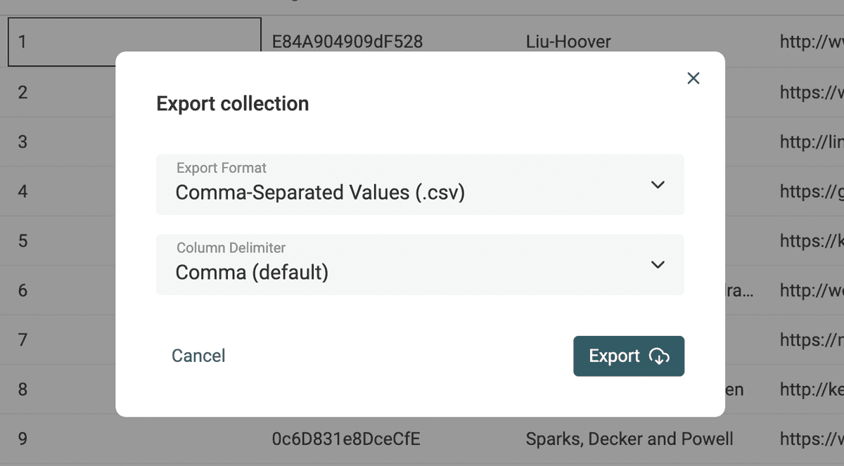 Configurer l’export