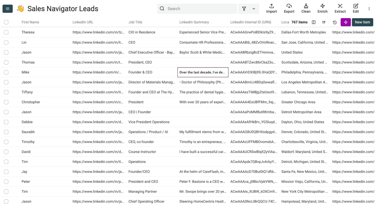 How To Create a Lead List With Emails - Results