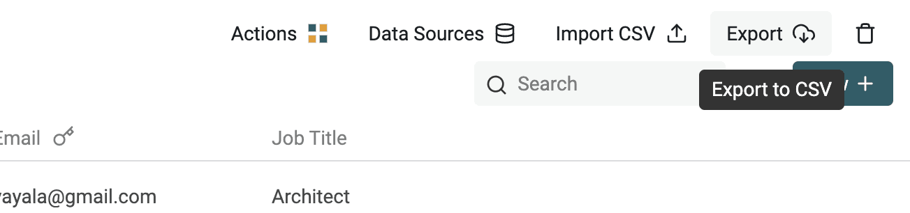 Exportação CSV