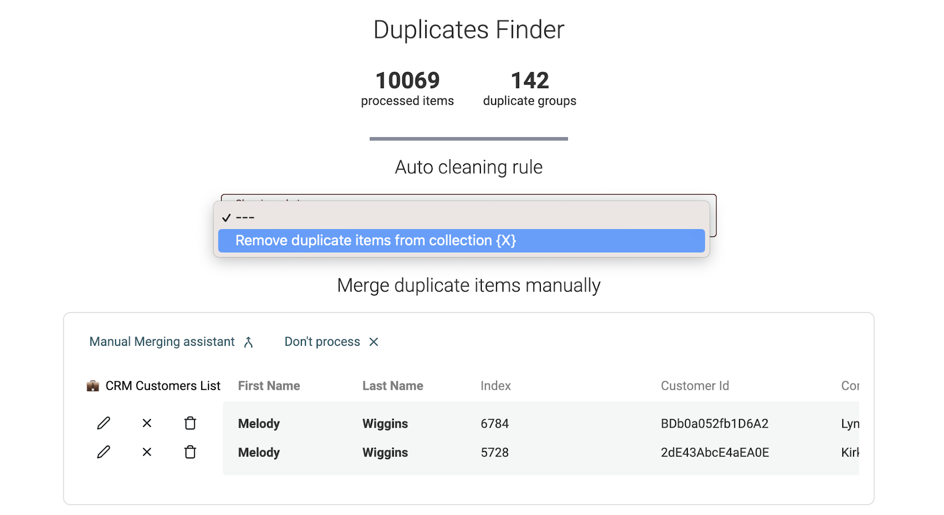 Data Cleaning for multi-dataset matching