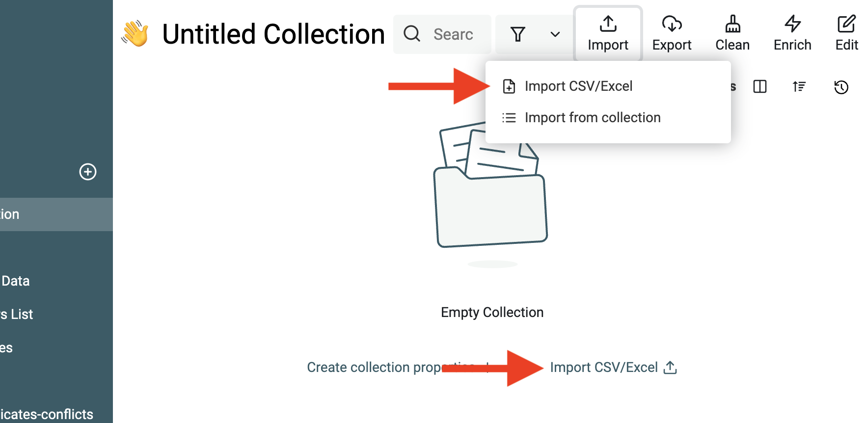 Import CSV/Excel file