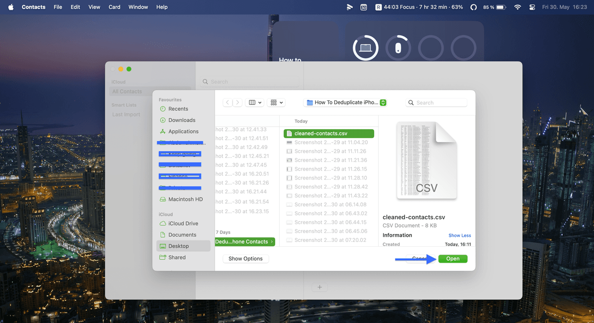 CSV pour importer les contacts sur Mac