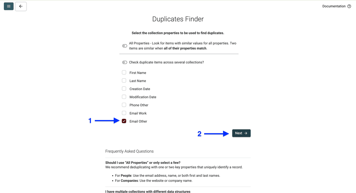 Configuration de l’identifiant de doublon dans Datablist