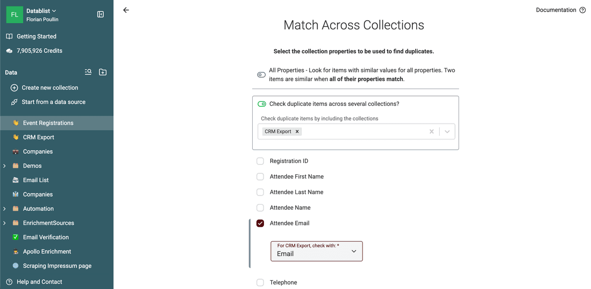 Attendee Email mapped to Email across Event Registrations and CRM Export