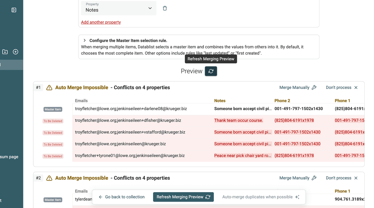 Update Merging Result Preview