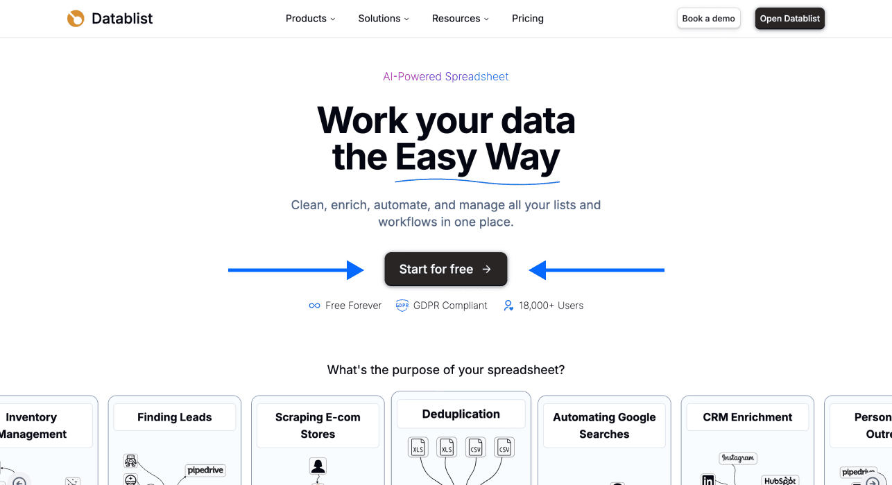 Three Ways To Deduplicate Spreadsheet Files - Datablist Homepage